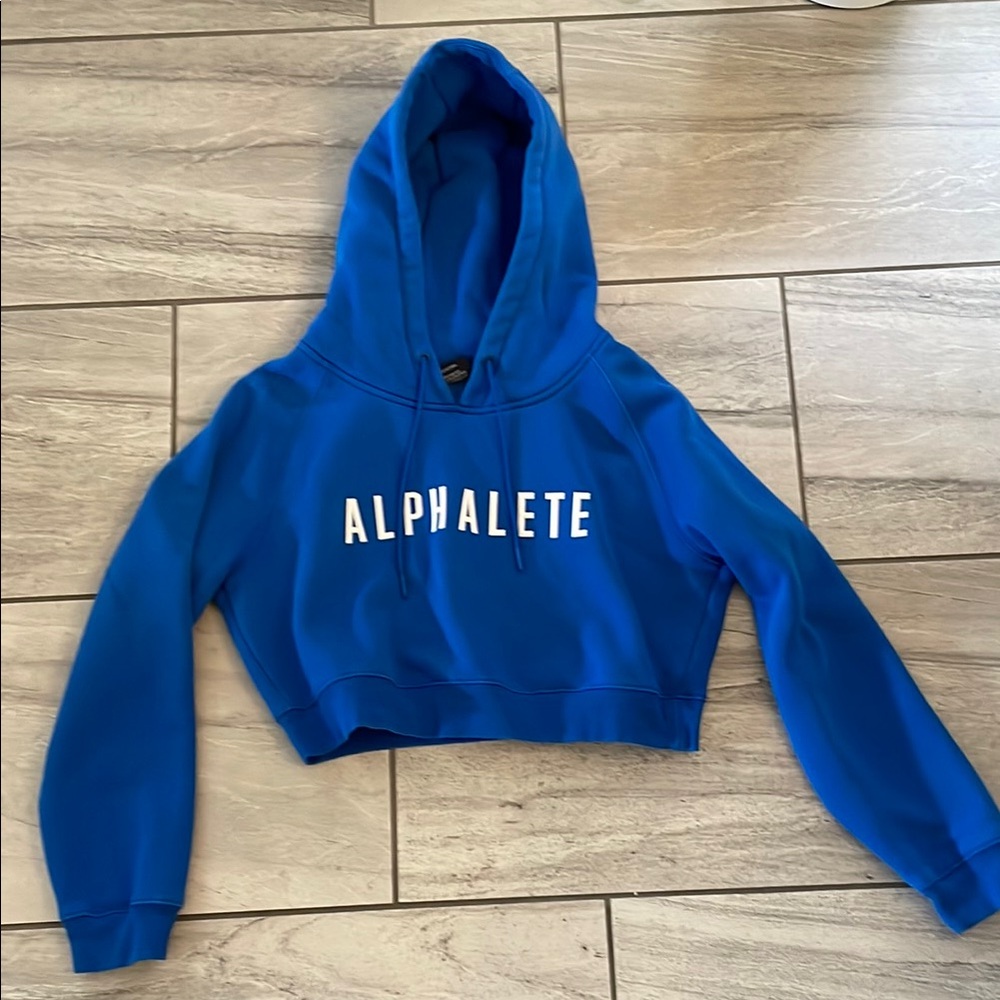 Alphalete Blue Cropped Hoodie M